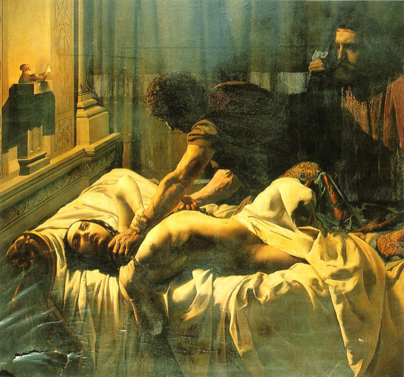 Figure 1. Philastre fils, Meurtre de la reine Galswinthe, Musée municipal de Soissons, peint en 1846. 