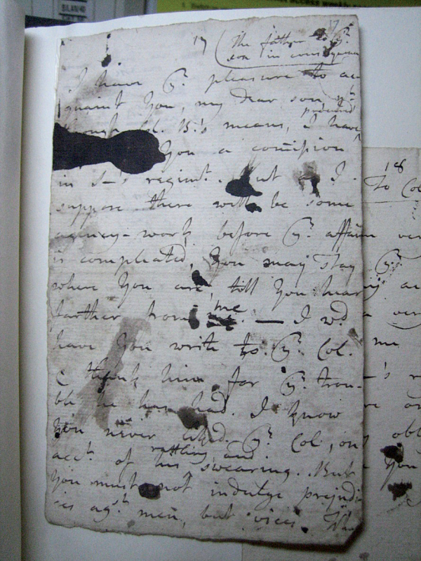 Fig. 2. Extrait du manuscrit de William Gilpin conservé à la Bodleian Library à Oxford, Ms Eng Misc e 518, «Fictional Letters,» fol. 17.  